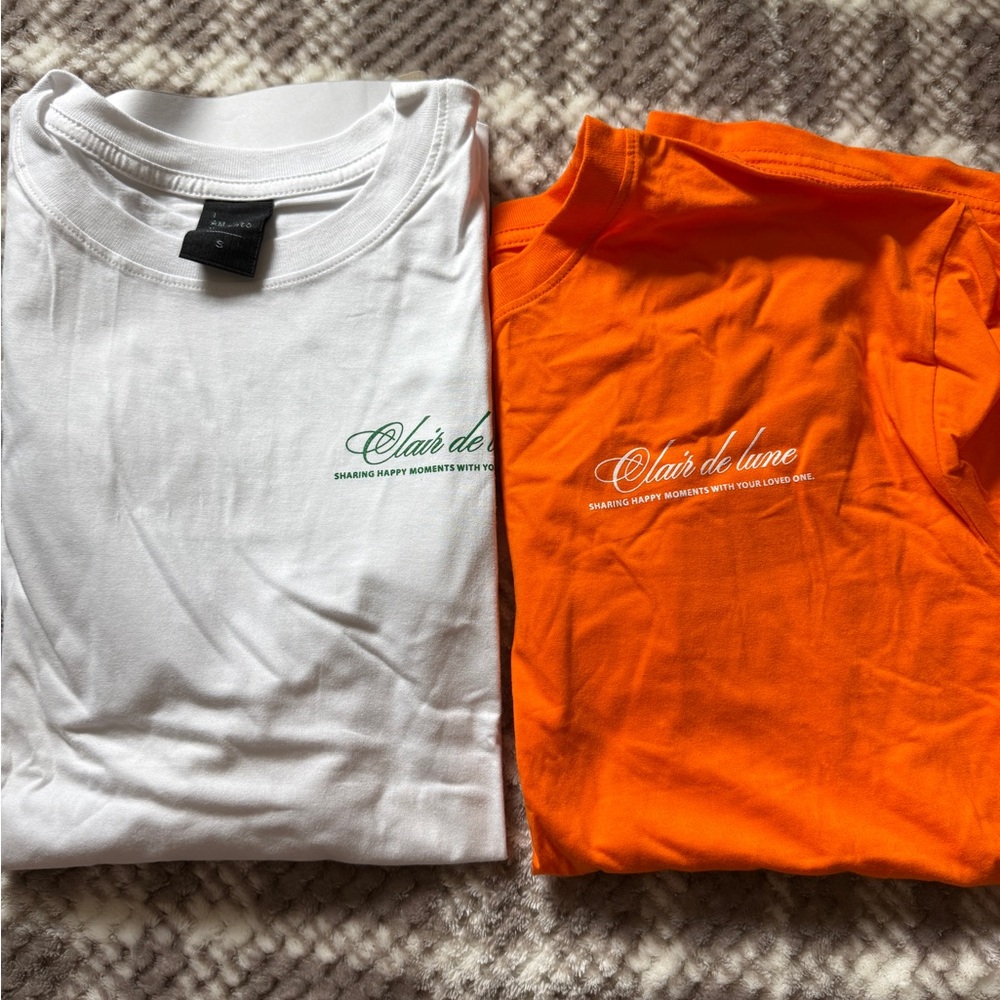 Orange and White T-Shirts from Momento First Kanaphan Thailand Clair de lune
